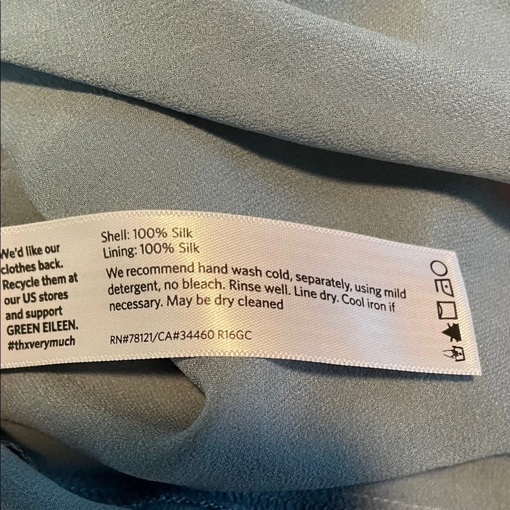 Eileen Fisher Silk Georgette Crepe Dress in Gray - Picture 8 of 8